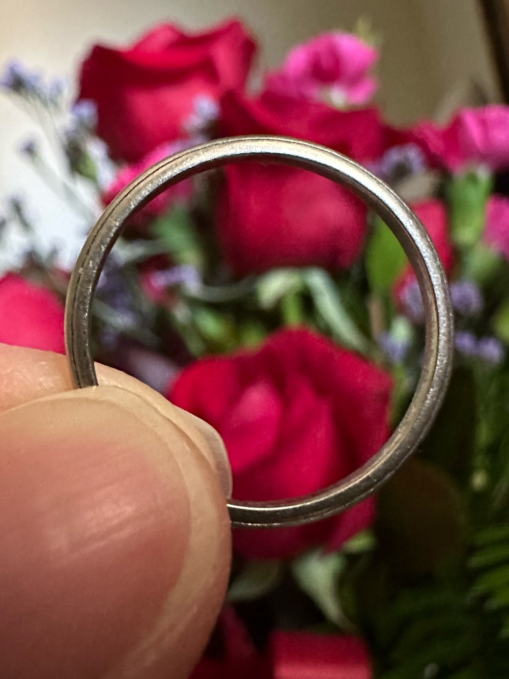 Antique 10k Solid White Gold JR Wood & Son’s Wedding Band Ring Size 8 - Picture 7 of 15